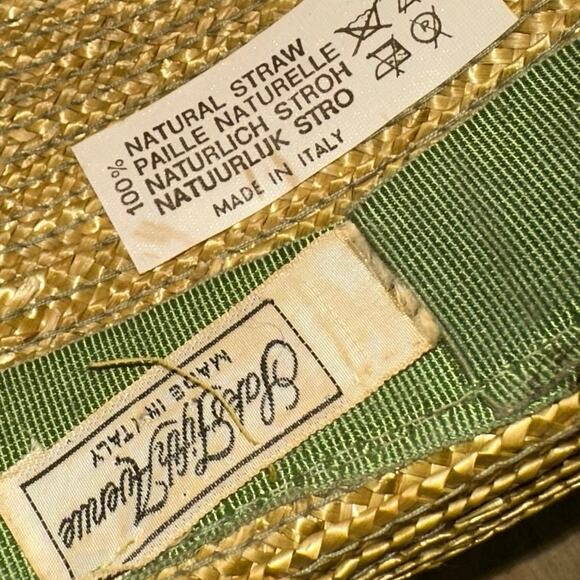 Saks Fifth Avenue Made in Italy Natural Straw Wide Brim Sun Hat main image 7